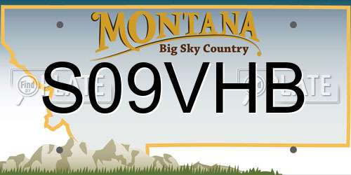 S09VHB Montana License Plate