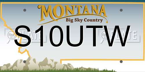 S10UTW Montana License Plate
