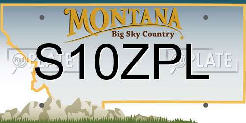 S10ZPL Montana License Plate