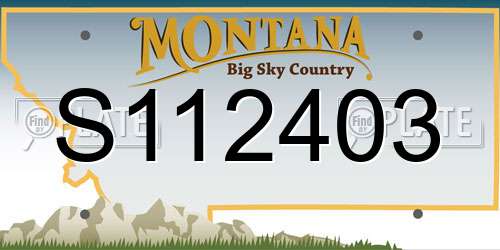 S112403 Montana License Plate