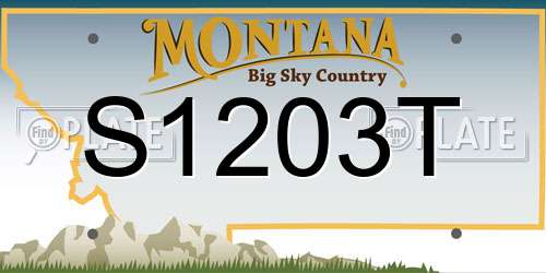 S1203T Montana License Plate