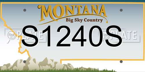S1240S Montana License Plate