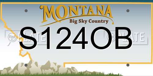S124OB Montana License Plate