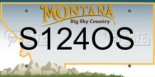 S124OS Montana License Plate