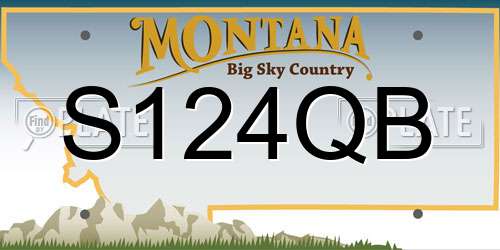 S124QB Montana License Plate