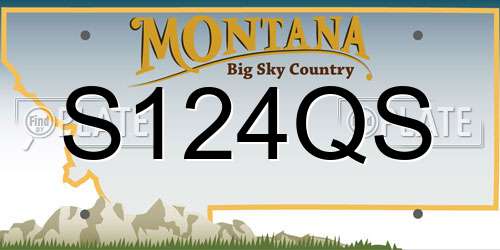 S124QS Montana License Plate