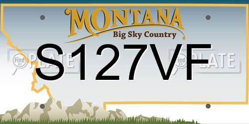 S127VF Montana License Plate