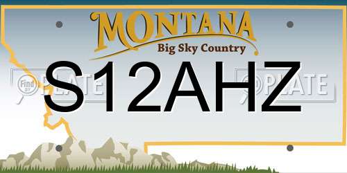 S12AHZ Montana License Plate