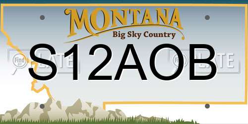 S12AOB Montana License Plate