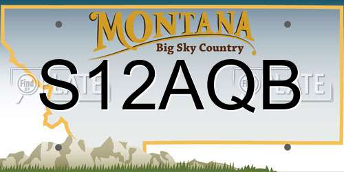 S12AQB Montana License Plate
