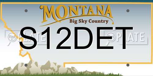 S12DET Montana License Plate