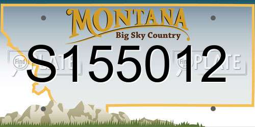 S155012 Montana License Plate