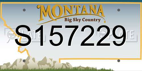 S157229 Montana License Plate