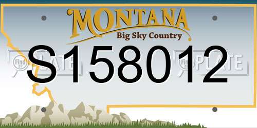 S158012 Montana License Plate