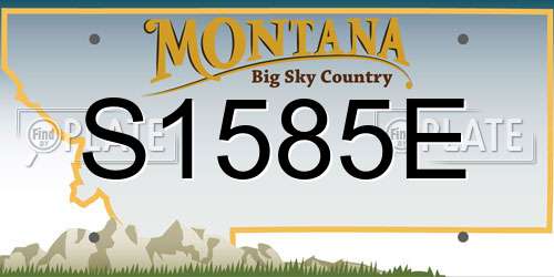 S1585E Montana License Plate