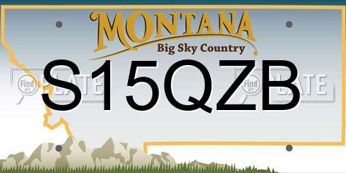 S15QZB Montana License Plate