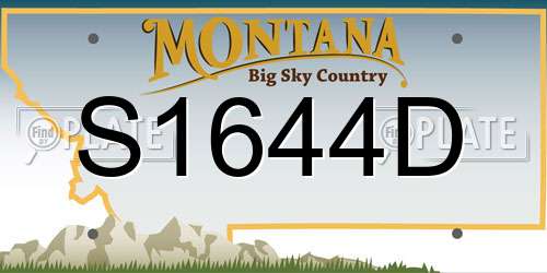 S1644D Montana License Plate