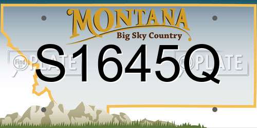 S1645Q Montana License Plate