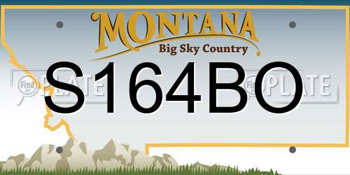 S164BO Montana License Plate