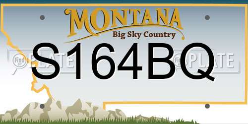 S164BQ Montana License Plate