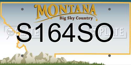 S164SO Montana License Plate
