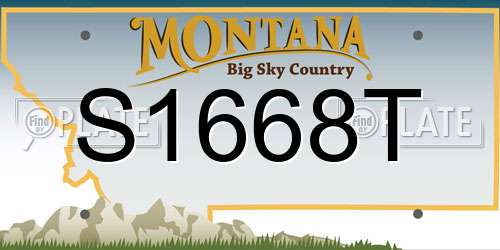 S1668T Montana License Plate