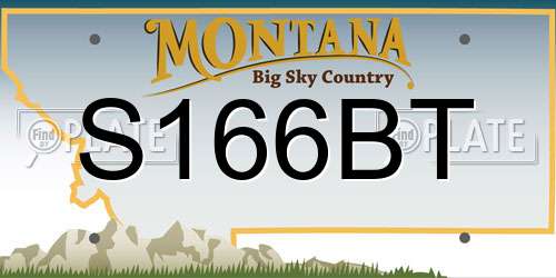 S166BT Montana License Plate