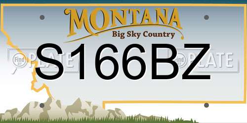 S166BZ Montana License Plate