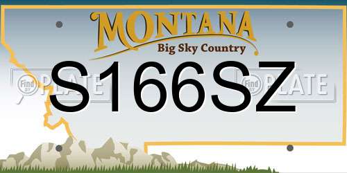 S166SZ Montana License Plate