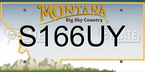 S166UY Montana License Plate