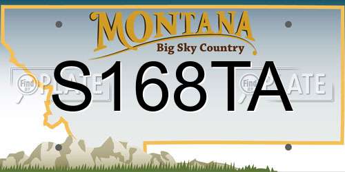 S168TA Montana License Plate