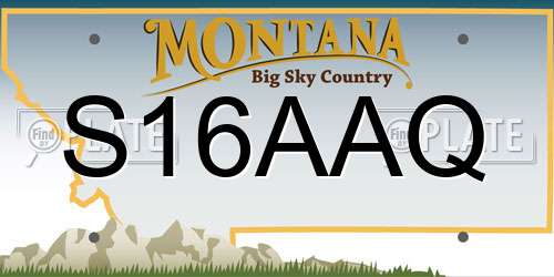 S16AAQ Montana License Plate