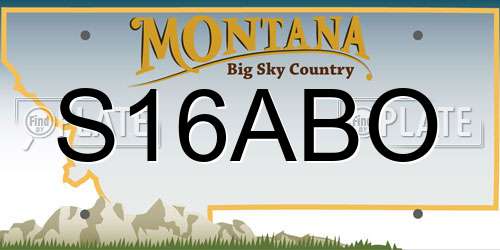 S16ABO Montana License Plate