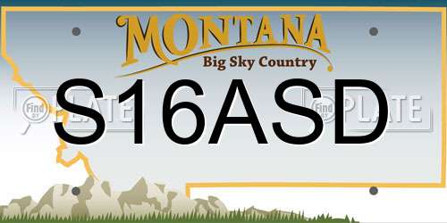 S16ASD Montana License Plate