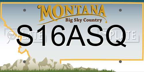 S16ASQ Montana License Plate