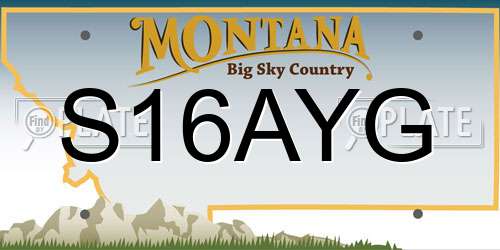 S16AYG Montana License Plate