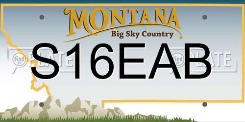S16EAB Montana License Plate