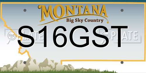 S16GST Montana License Plate