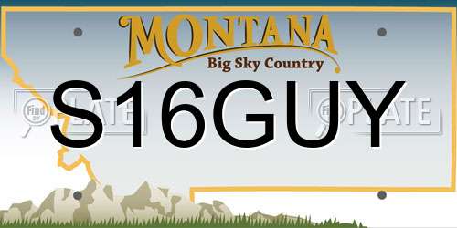S16GUY Montana License Plate