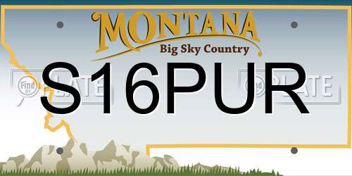 S16PUR Montana License Plate