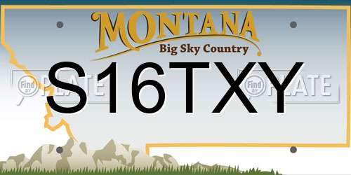 S16TXY Montana License Plate