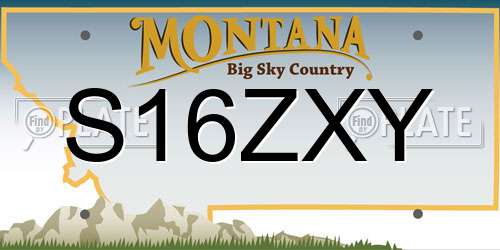 S16ZXY Montana License Plate