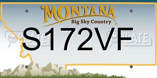 S172VF Montana License Plate