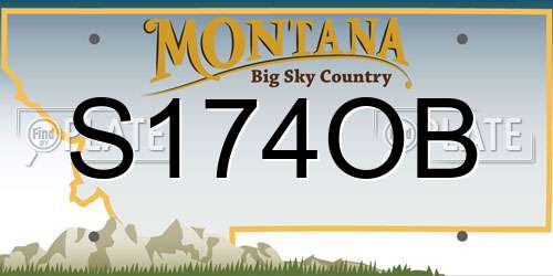 S174OB Montana License Plate