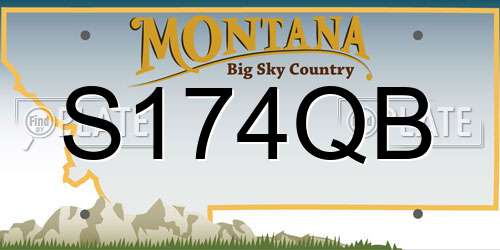 S174QB Montana License Plate