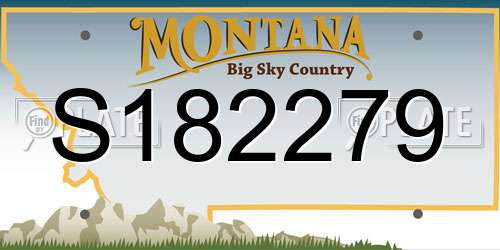 S182279 Montana License Plate