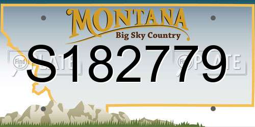 S182779 Montana License Plate