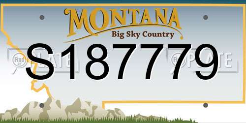 S187779 Montana License Plate
