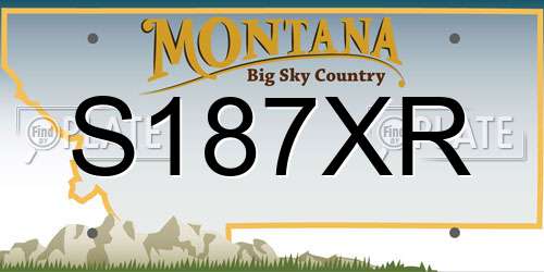 S187XR Montana License Plate