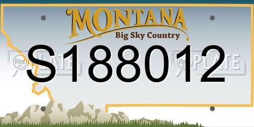 S188012 Montana License Plate